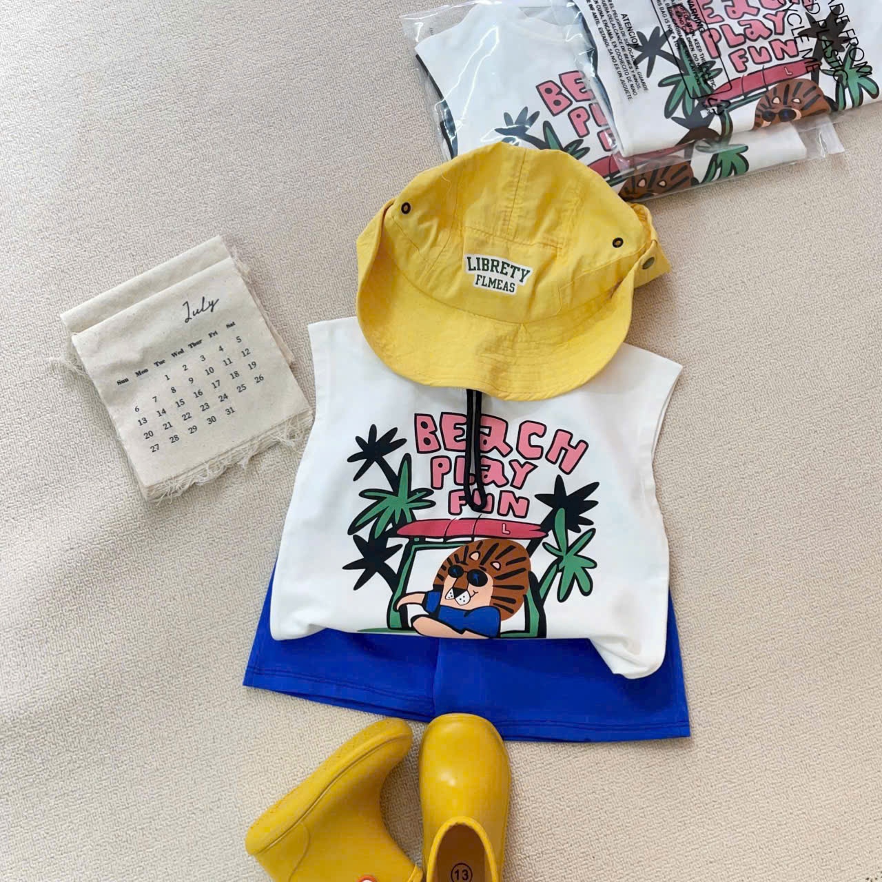 B894 - SET 2 BỘ BA LỖ BEACH TRẮNG XANH ĐEN VÀNG