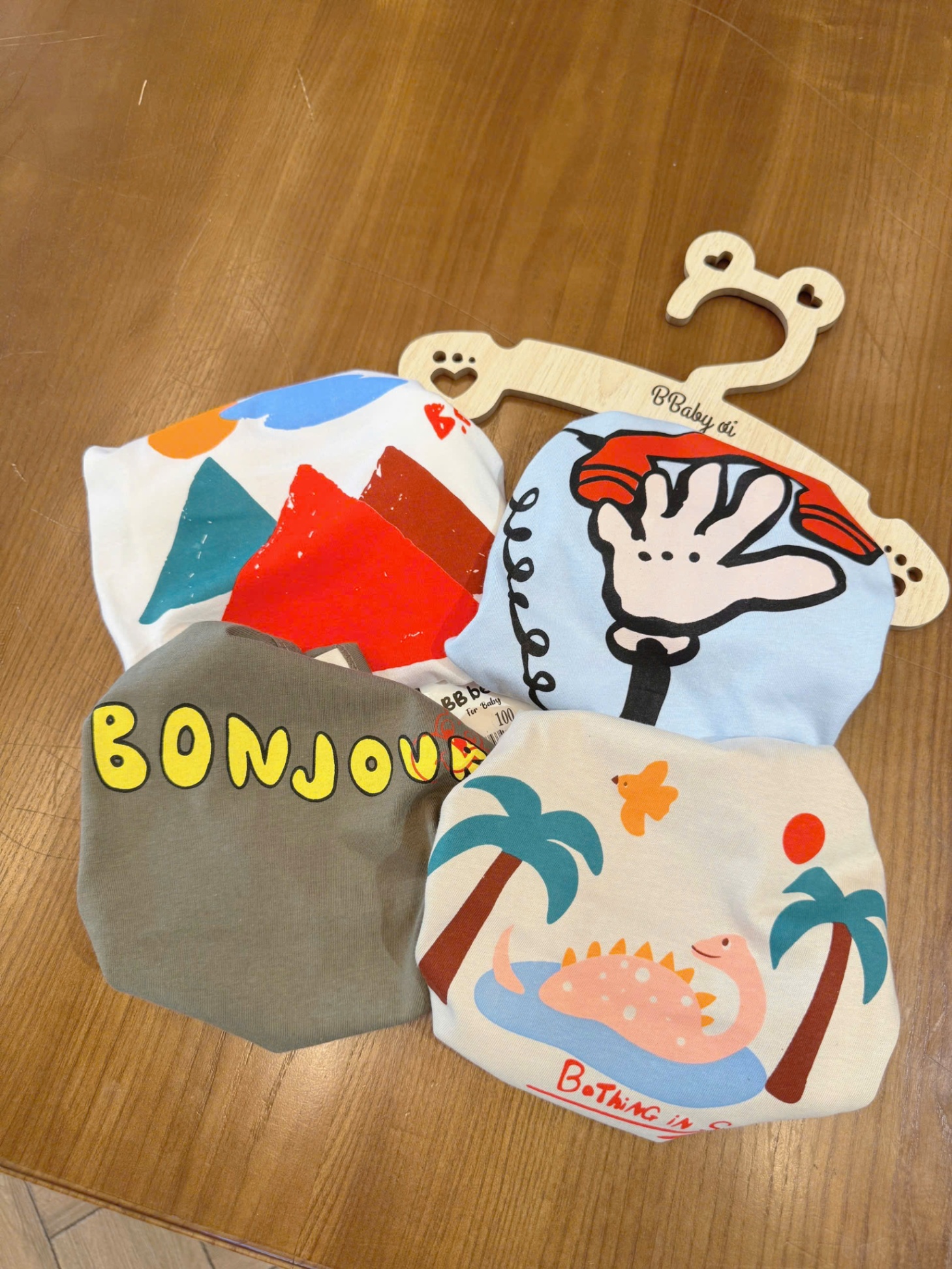 B288 - SET 4 ÁO BA LỖ XANH TRẮNG BE NÂU