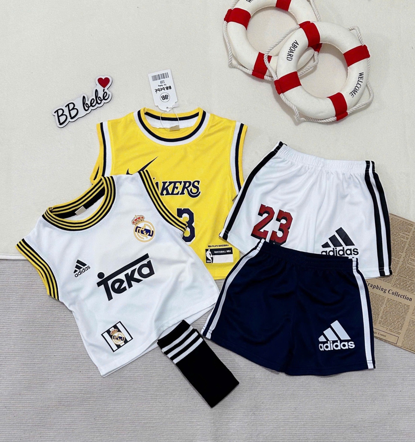 A771 - SET 2 BỘ TAKA LAKERS TRẮNG VÀNG