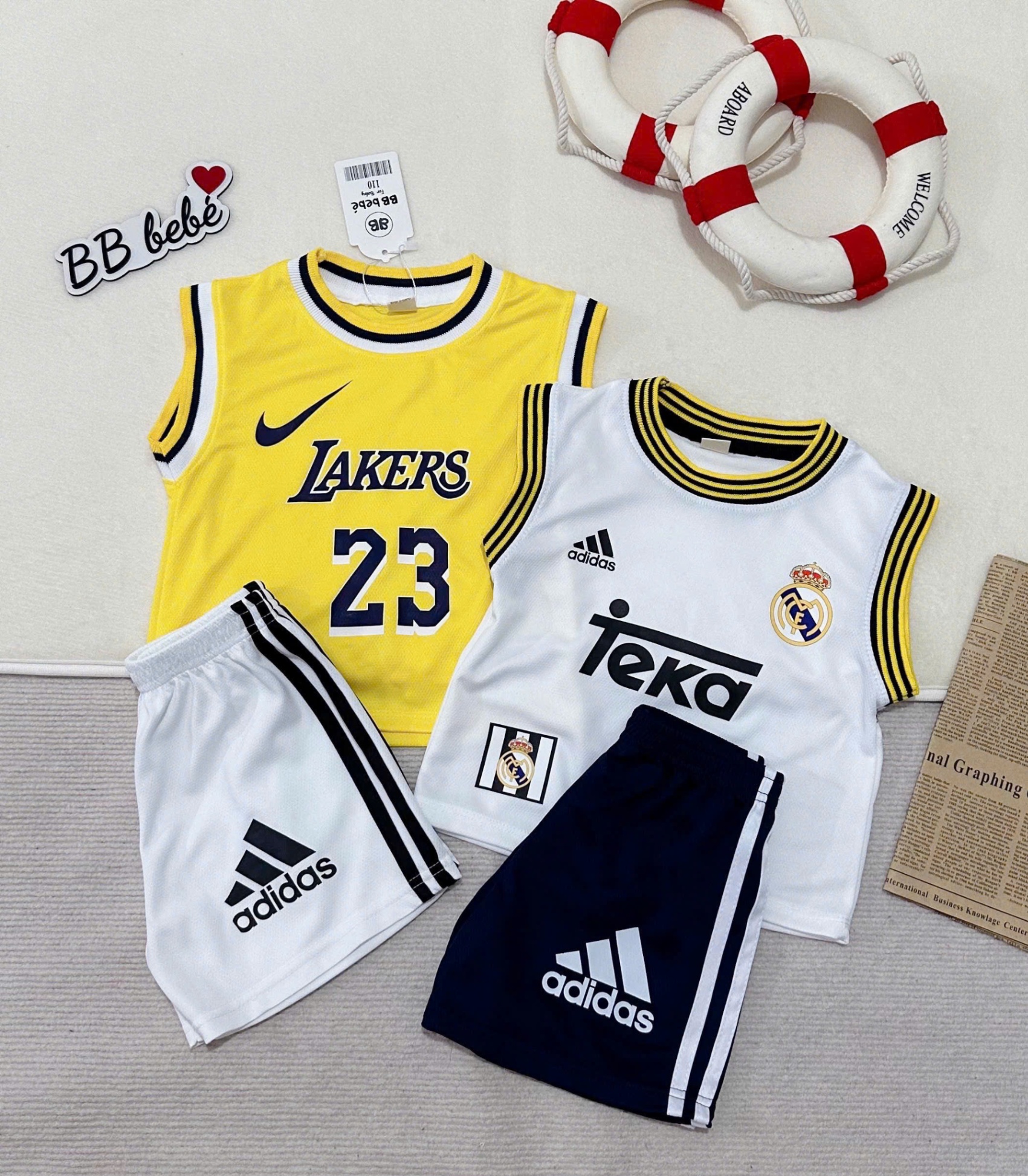 A771 - SET 2 BỘ TAKA LAKERS TRẮNG VÀNG