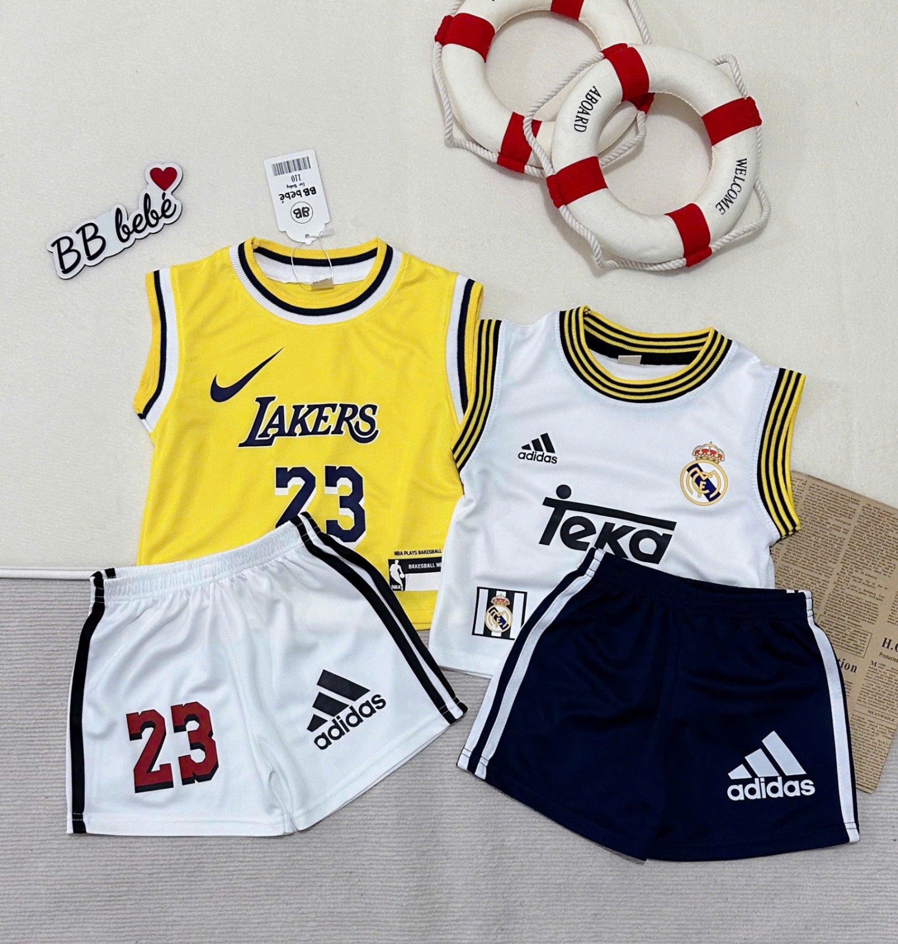 A771 - SET 2 BỘ TAKA LAKERS TRẮNG VÀNG