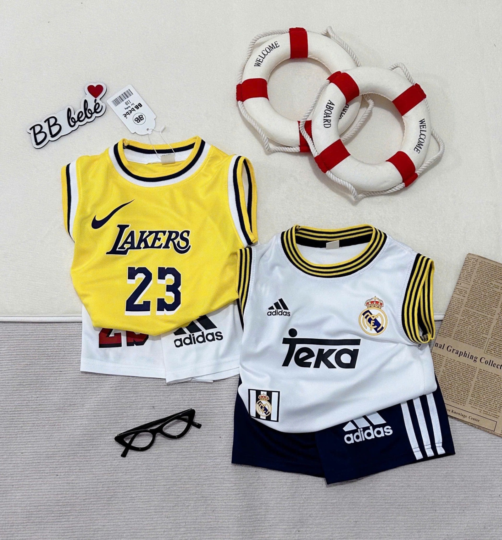 A771 - SET 2 BỘ TAKA LAKERS TRẮNG VÀNG