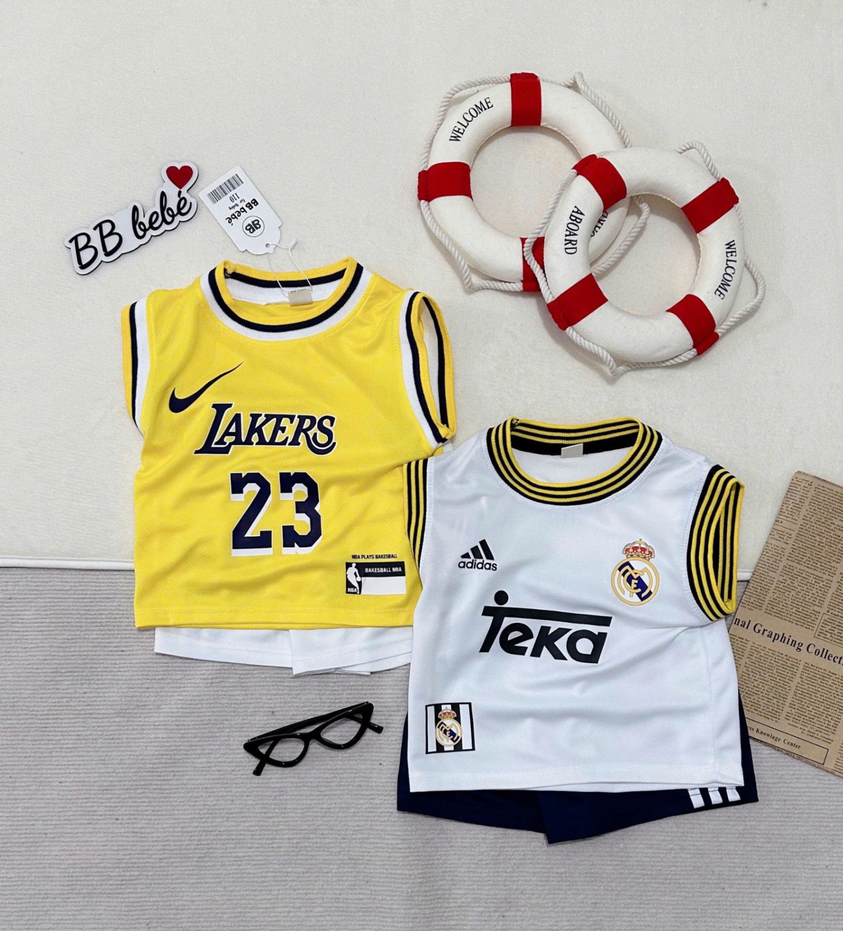 A771 - SET 2 BỘ TAKA LAKERS TRẮNG VÀNG
