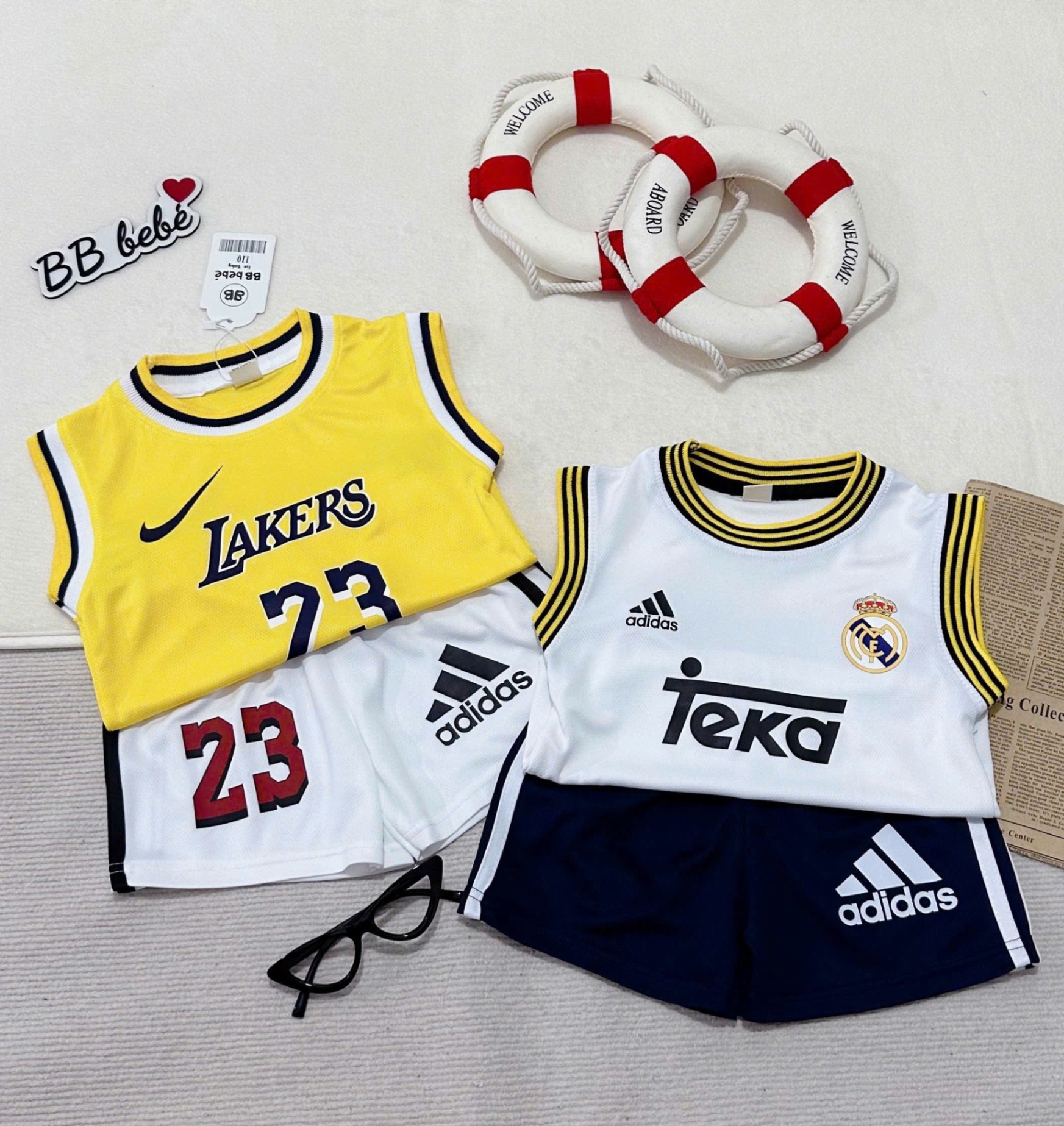 A771 - SET 2 BỘ TAKA LAKERS TRẮNG VÀNG
