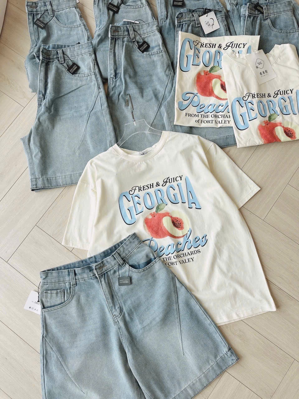 A497 - (GOM) SET ÁO GEORGIA QUẦN JEAN NGỐ