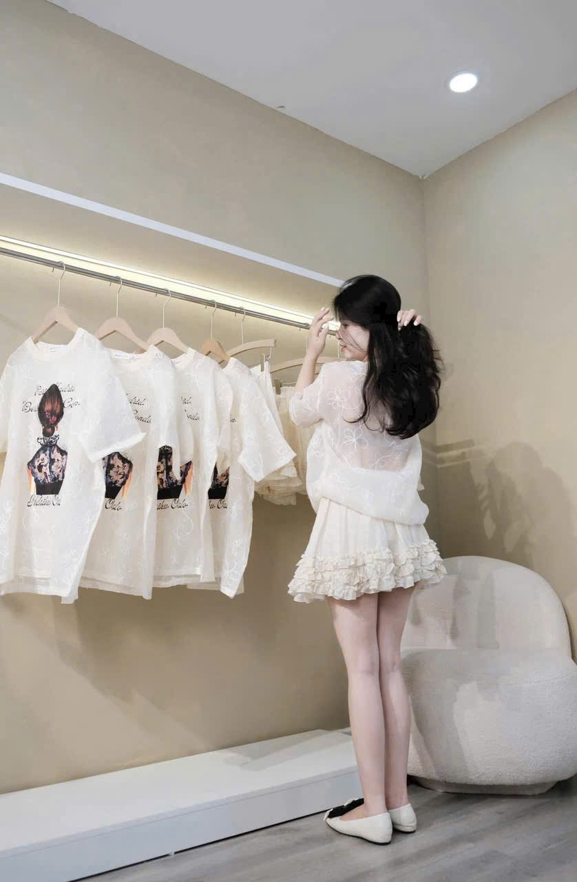 B648 - (GOM)SET REN TRẮNG CÔ GÁI CÀI TRÂM BG