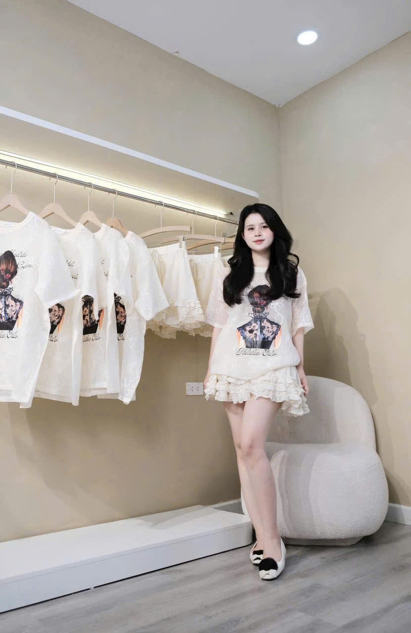B648 - (GOM)SET REN TRẮNG CÔ GÁI CÀI TRÂM BG