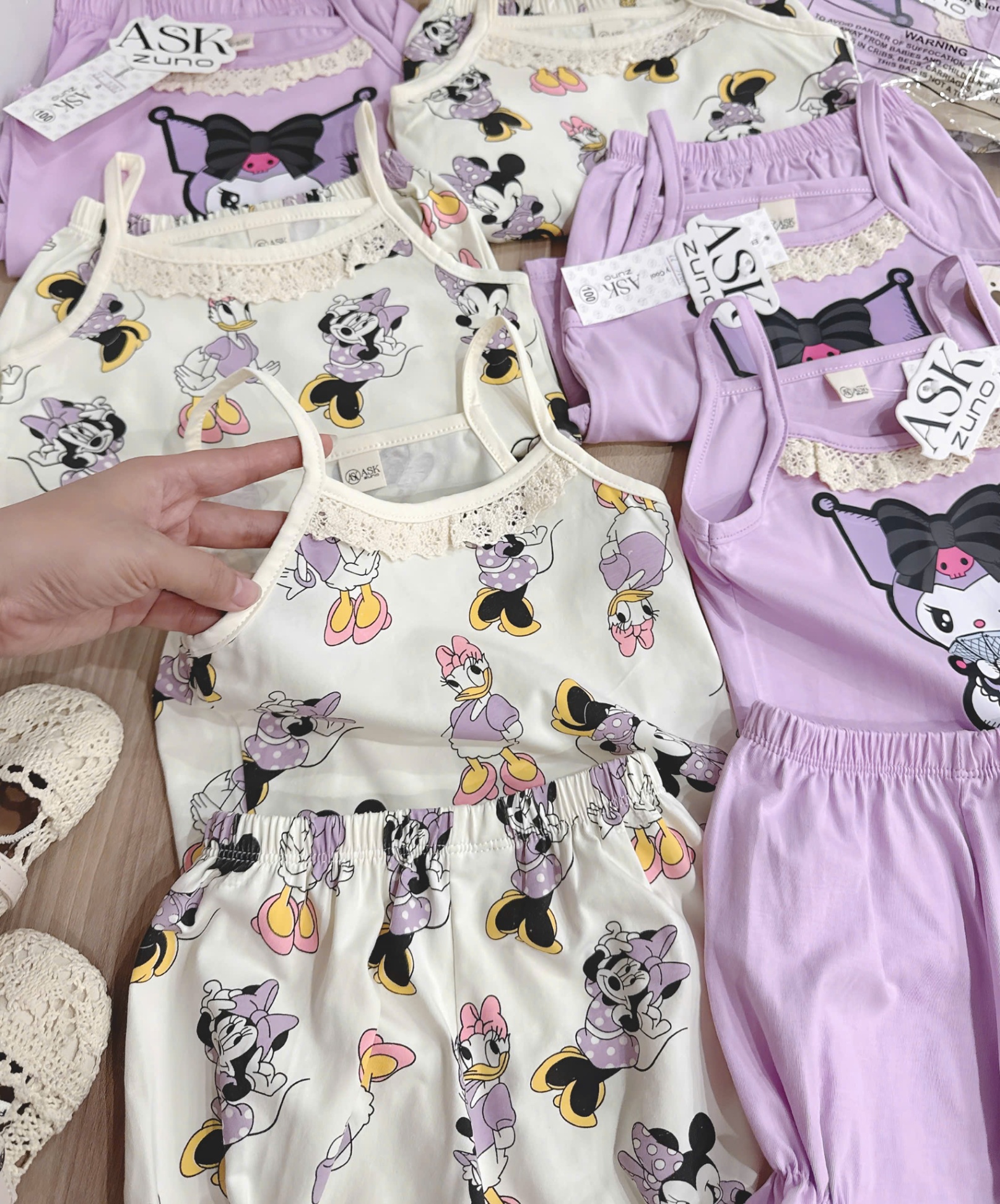 A614 - SET 2 BỘ 2 DÂY TÍM BE KUROMI