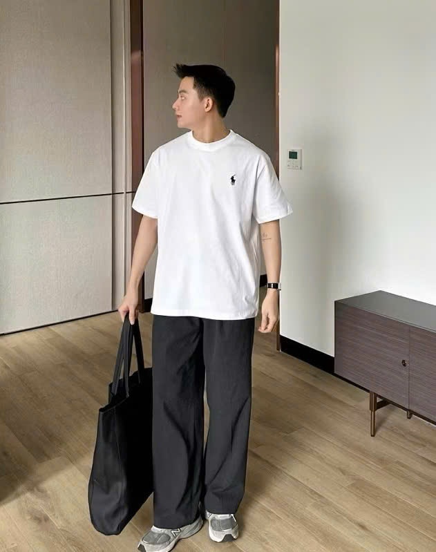 A395 - SET 3 ÁO CỔ TRÒN NGỰA ĐEN XÁM TRẮNG
