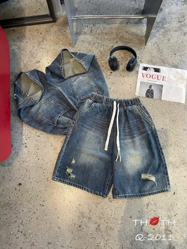 A534 -(GOM) SET ÁO THÔNG HƠI 87 MIX QUẦN JEAN