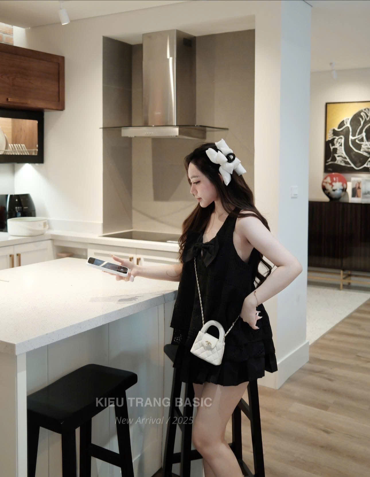 C213 - (GOM) SET ÁO REN MIX CHÂN VÁY XẾP LY