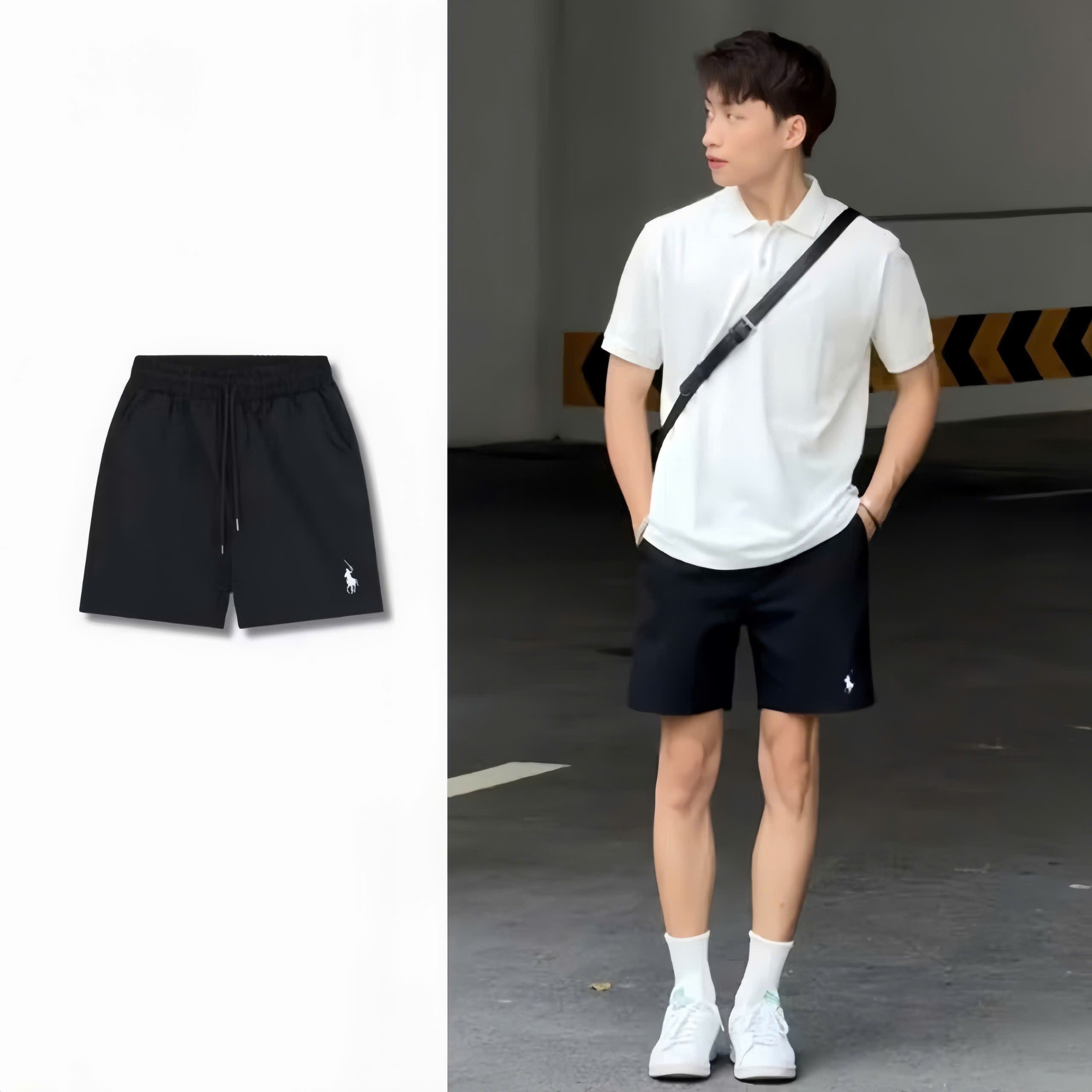 B650 - (GOM)SET 3 QUẦN SHORT NAM TỔ ONG TRẮNG ĐEN NÂU