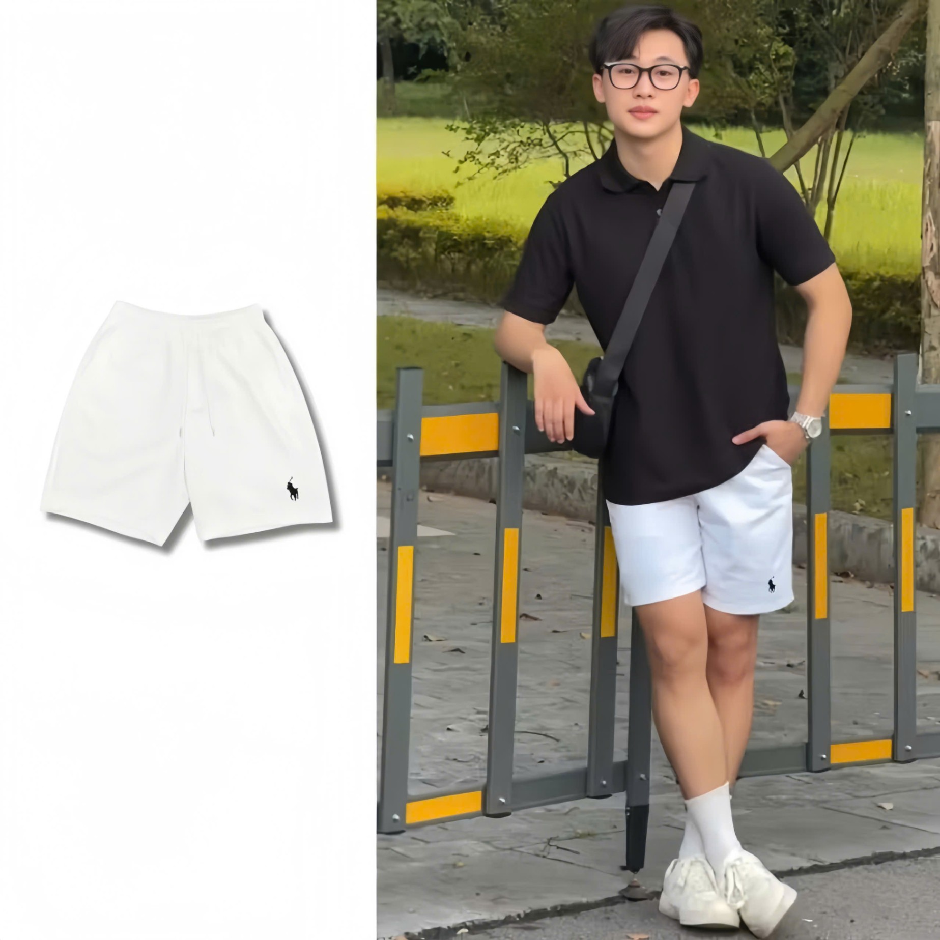 B650 - (GOM)SET 3 QUẦN SHORT NAM TỔ ONG TRẮNG ĐEN NÂU