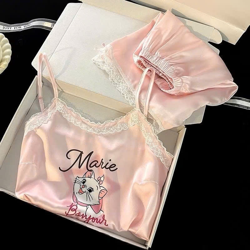 B368 - SET BỘ LỤA 2 DÂY MÈO MARIE HỒNG