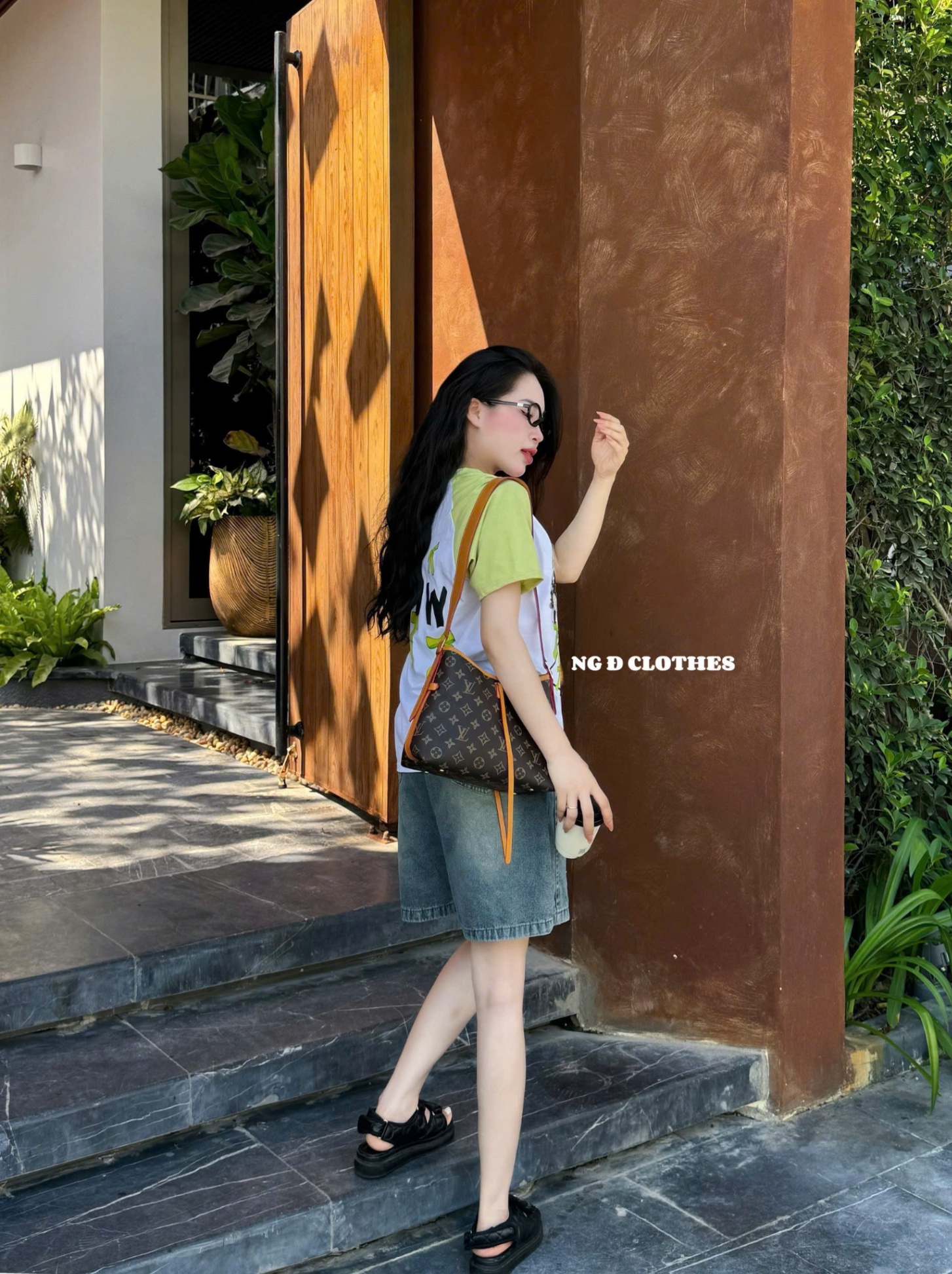 B257 -(GOM) SET BỘ CÔ GÁI MẶC ÁO XANH VAI PHỐI QUẦN JEAN