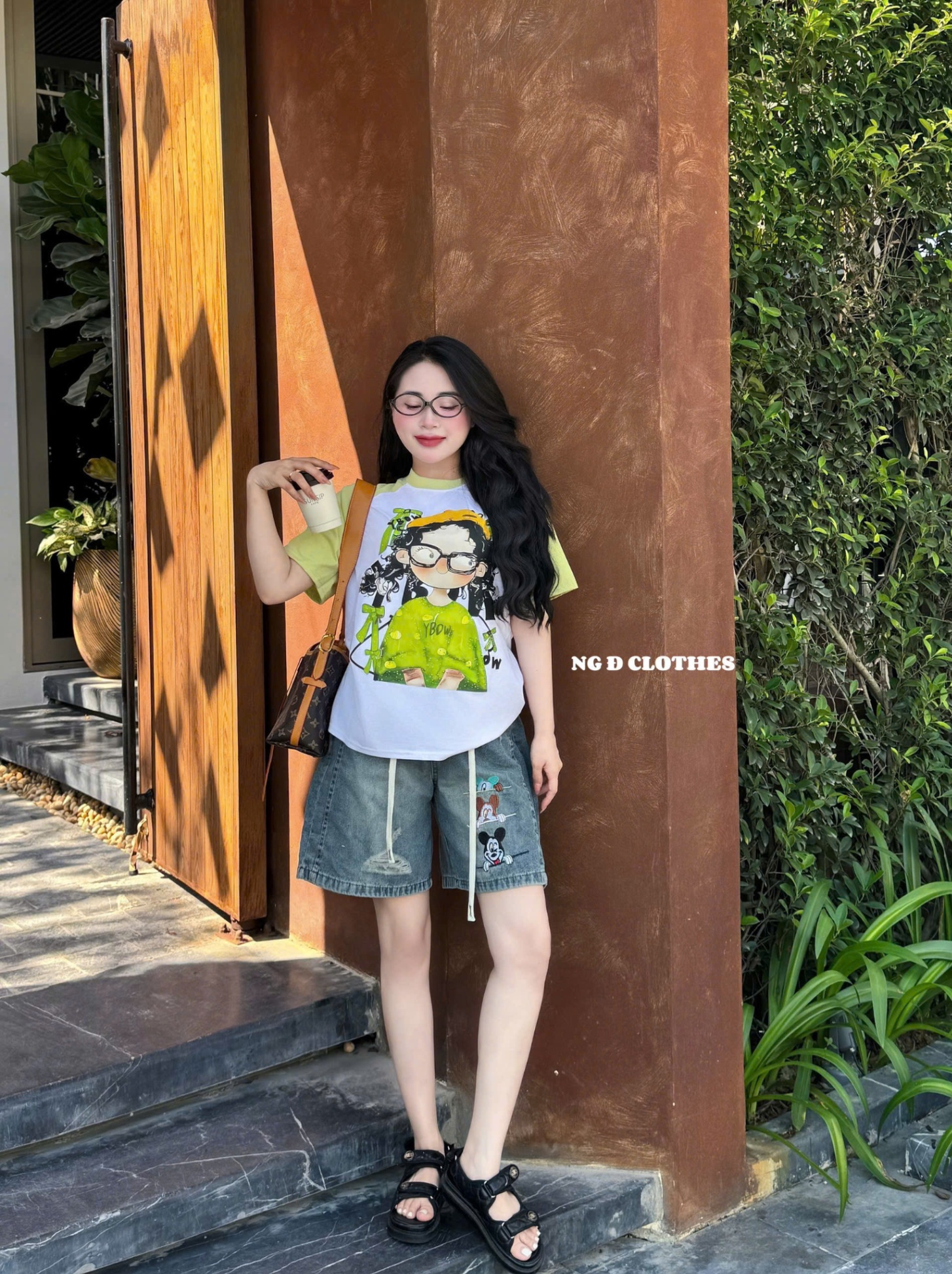 B257 -(GOM) SET BỘ CÔ GÁI MẶC ÁO XANH VAI PHỐI QUẦN JEAN