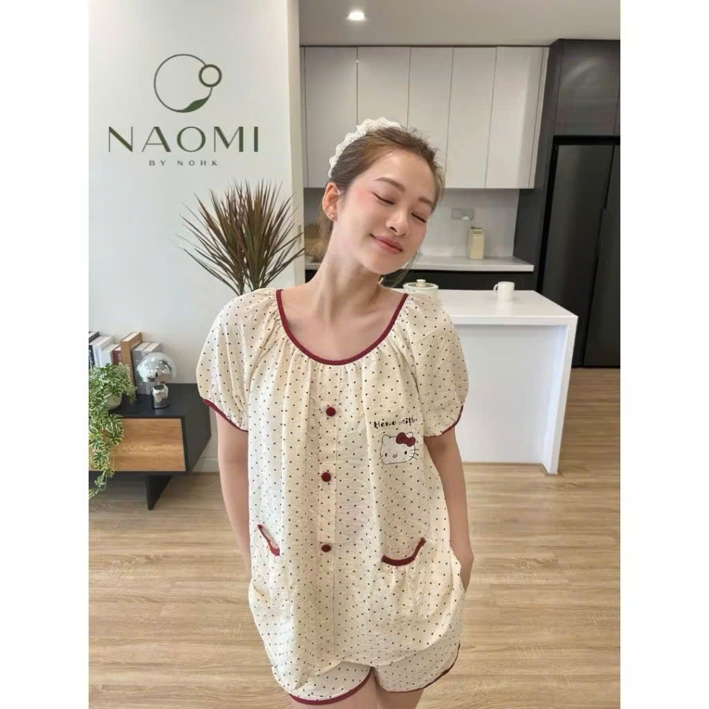 XẢ B949 - SET ĐÔI MẸ CON TRẮNG CHẤM BI DỎ