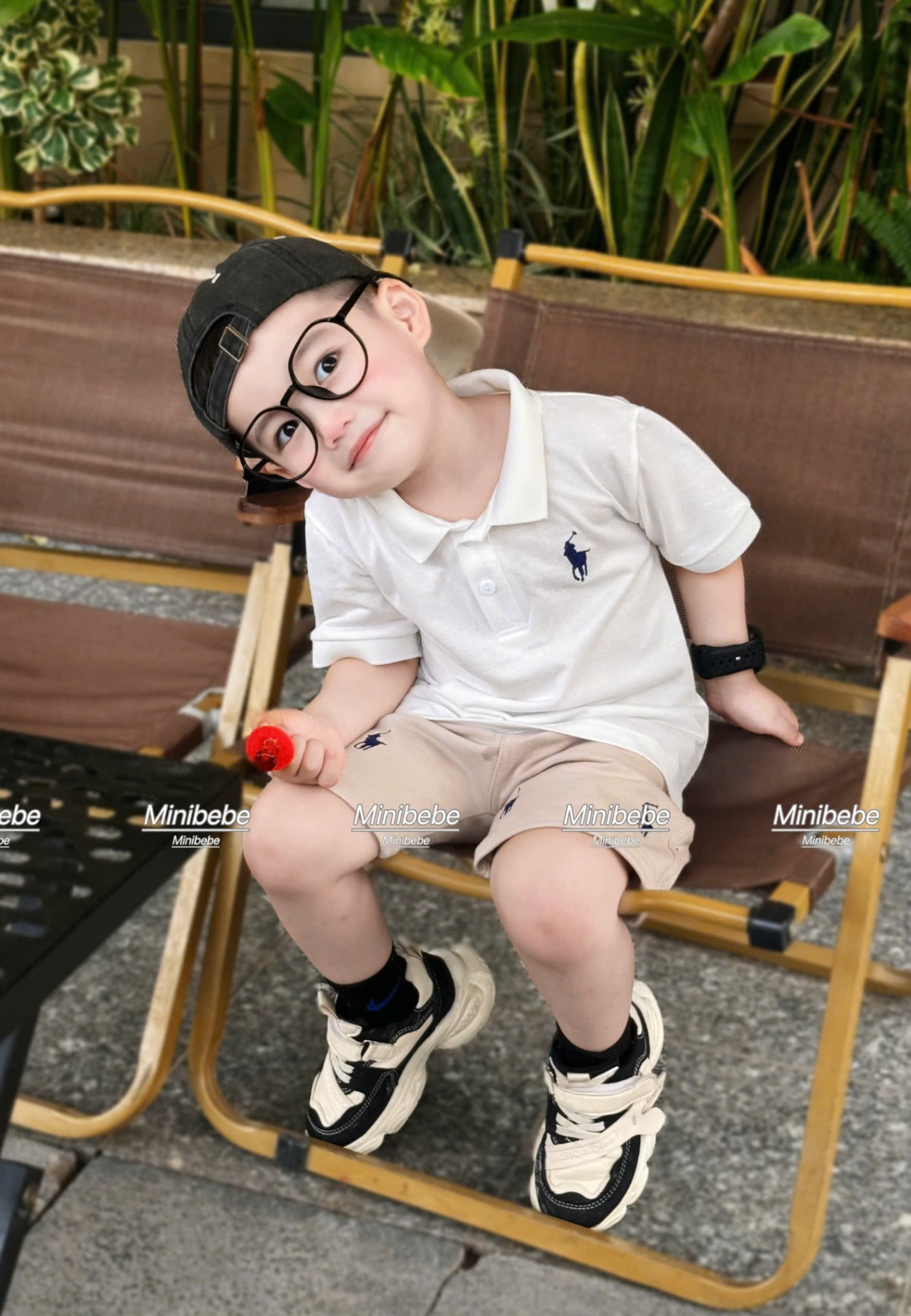 C168 - SET ÁO POLO TRẮNG QUẦN BE THÊU NGỰA
