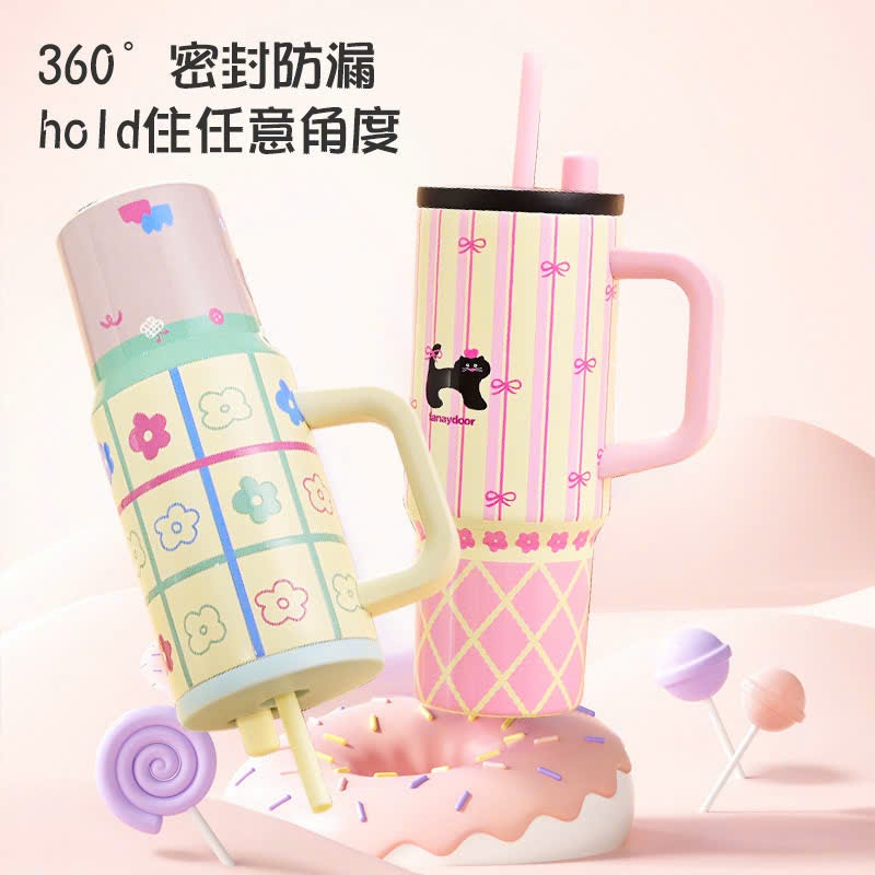 A345 - BÌNH GIỮ NHIỆT QUAI CẦM MÀU NGẪU NHIÊN