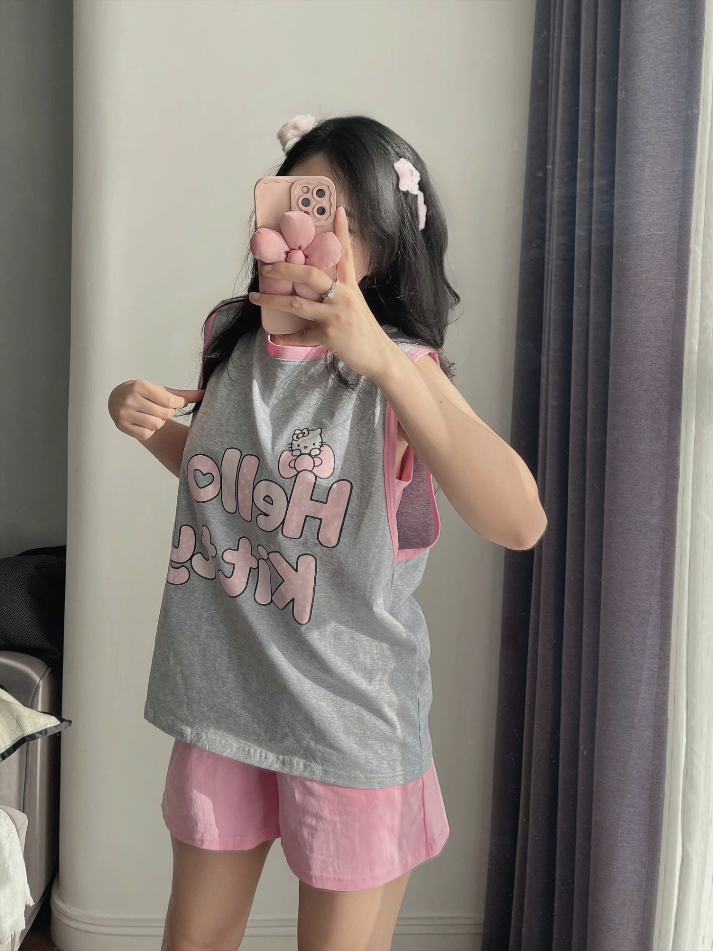 A634 - SET BỘ SÁT NÁCH CHỮ HELLO KITTY VIỀN