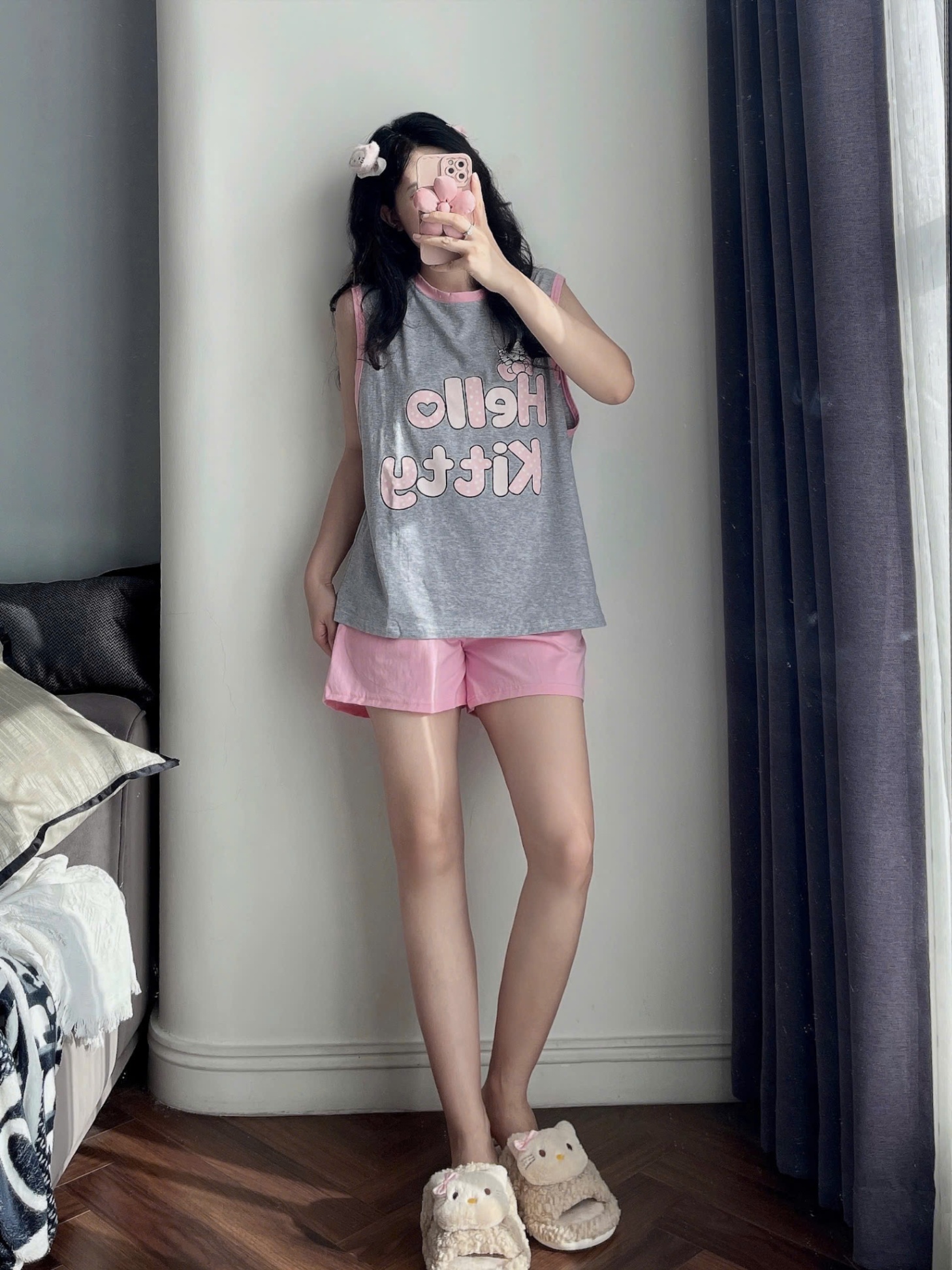 A634 - SET BỘ SÁT NÁCH CHỮ HELLO KITTY VIỀN