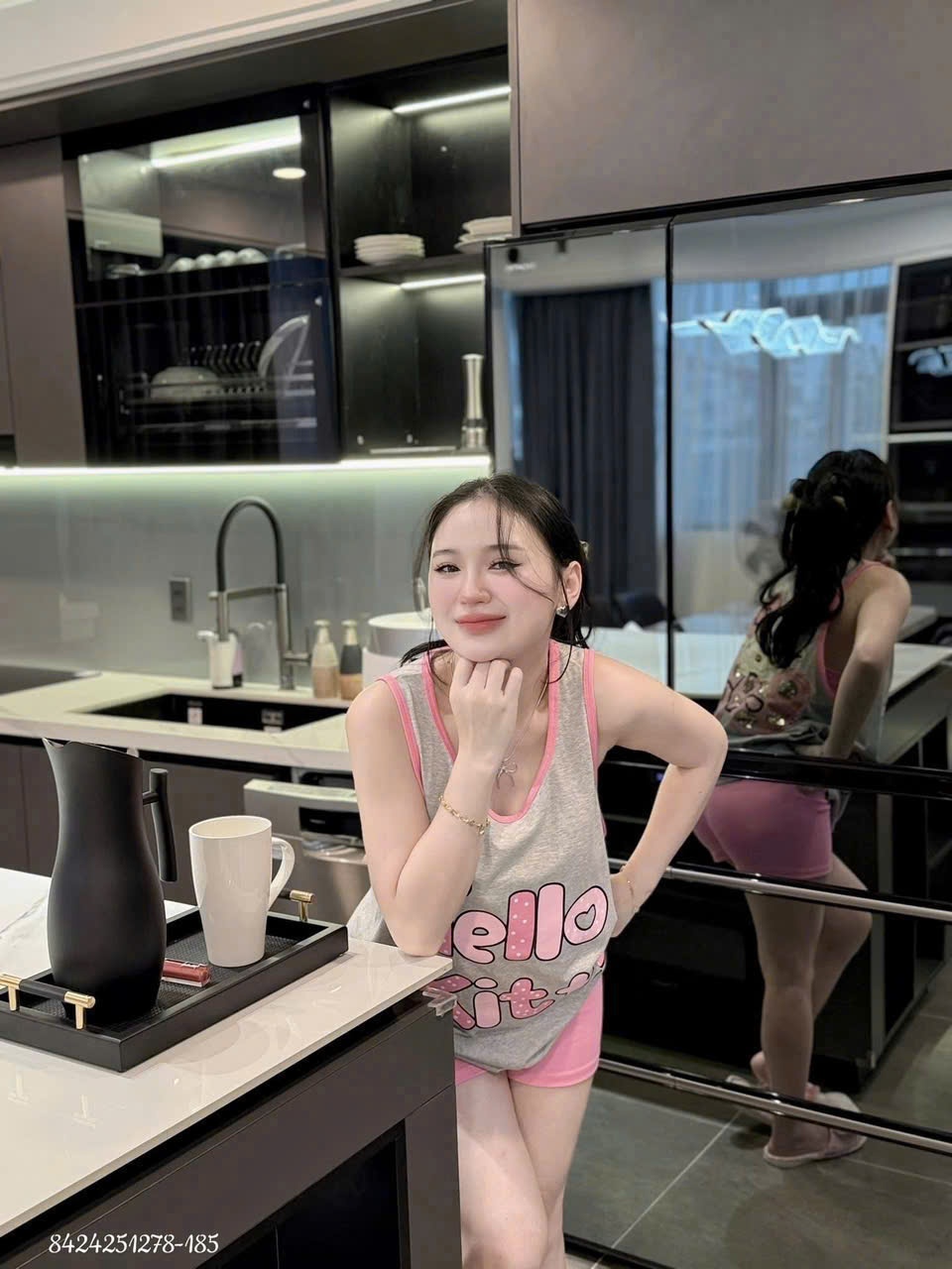 A634 - SET BỘ SÁT NÁCH CHỮ HELLO KITTY VIỀN