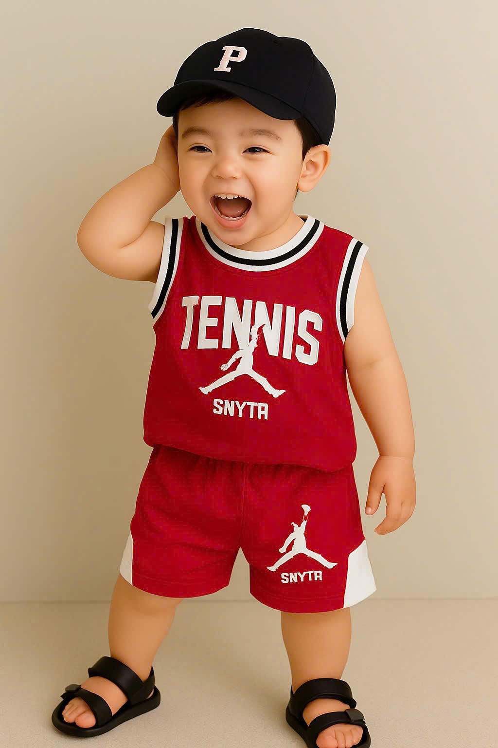 B341 - SET 2 BỘ SMANO ĐEN TENNIS ĐỎ