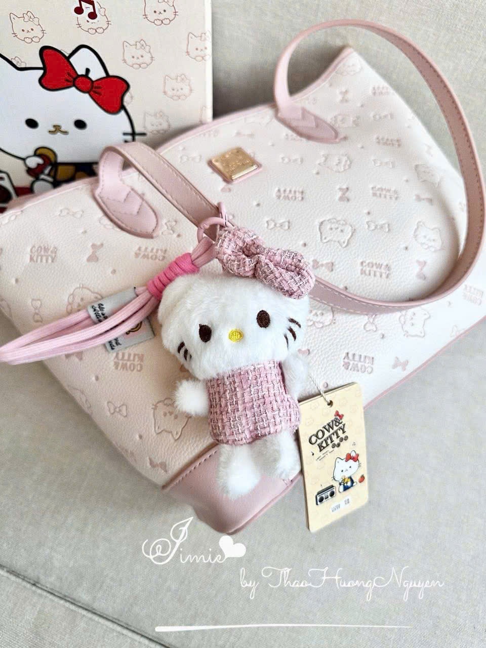 C78 - TÚI XÁCH KITTY PASTEL XANH HỒNG