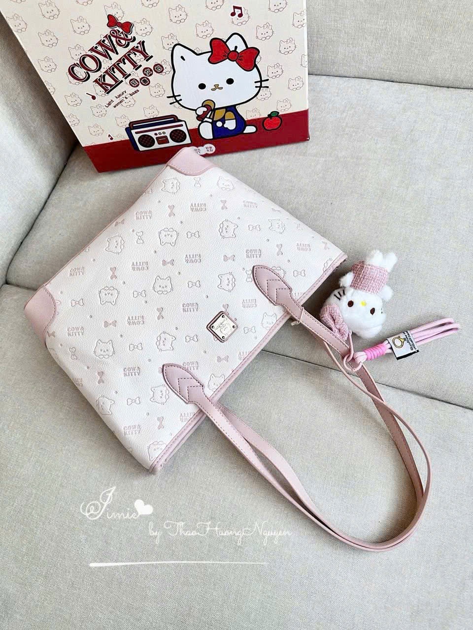 C78 - TÚI XÁCH KITTY PASTEL XANH HỒNG