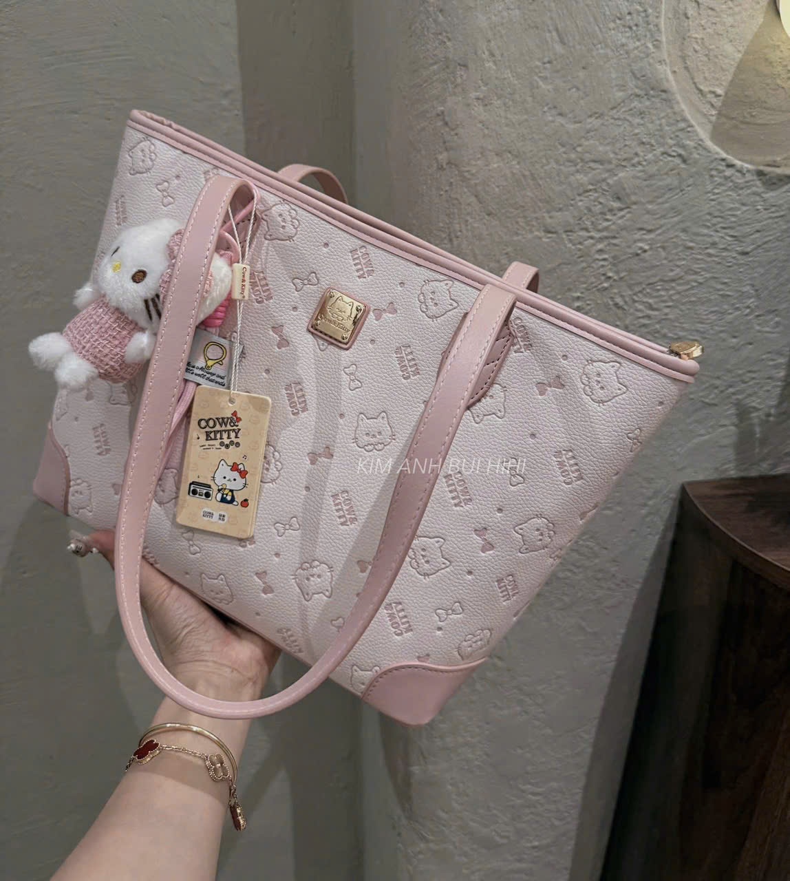C78 - TÚI XÁCH KITTY PASTEL XANH HỒNG