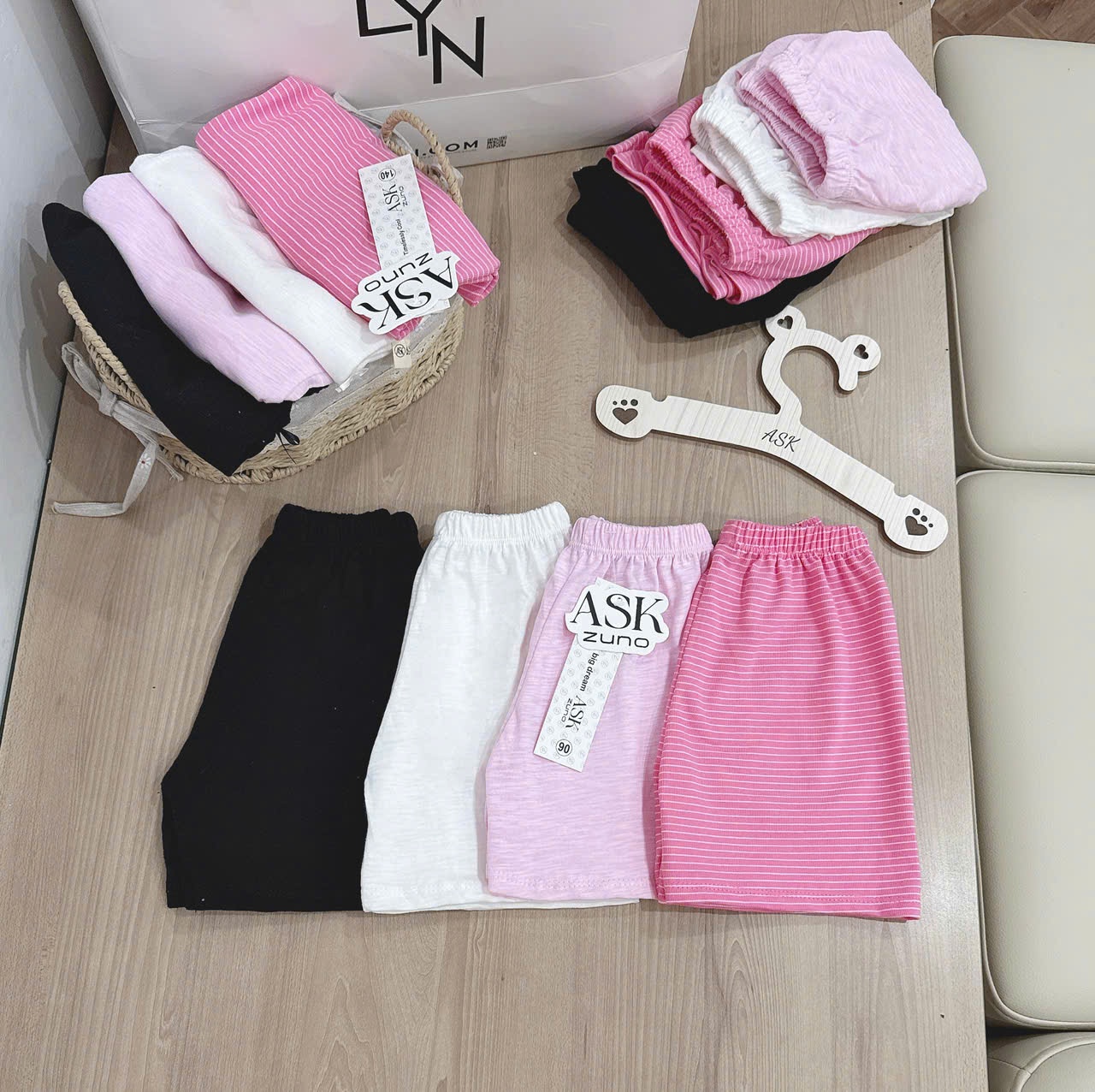 C297 - SET 4 QUẦN XƯỢC HỒNG ĐEN TRẮNG