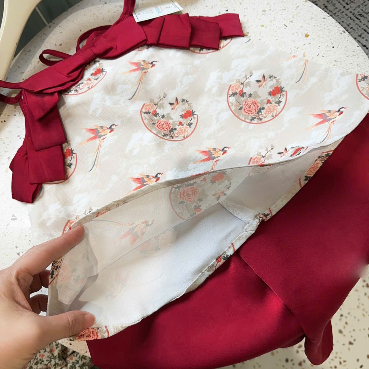 C303 - SET LỤA 2 DÂY NƠ NGỰC QUẦN ĐỎ