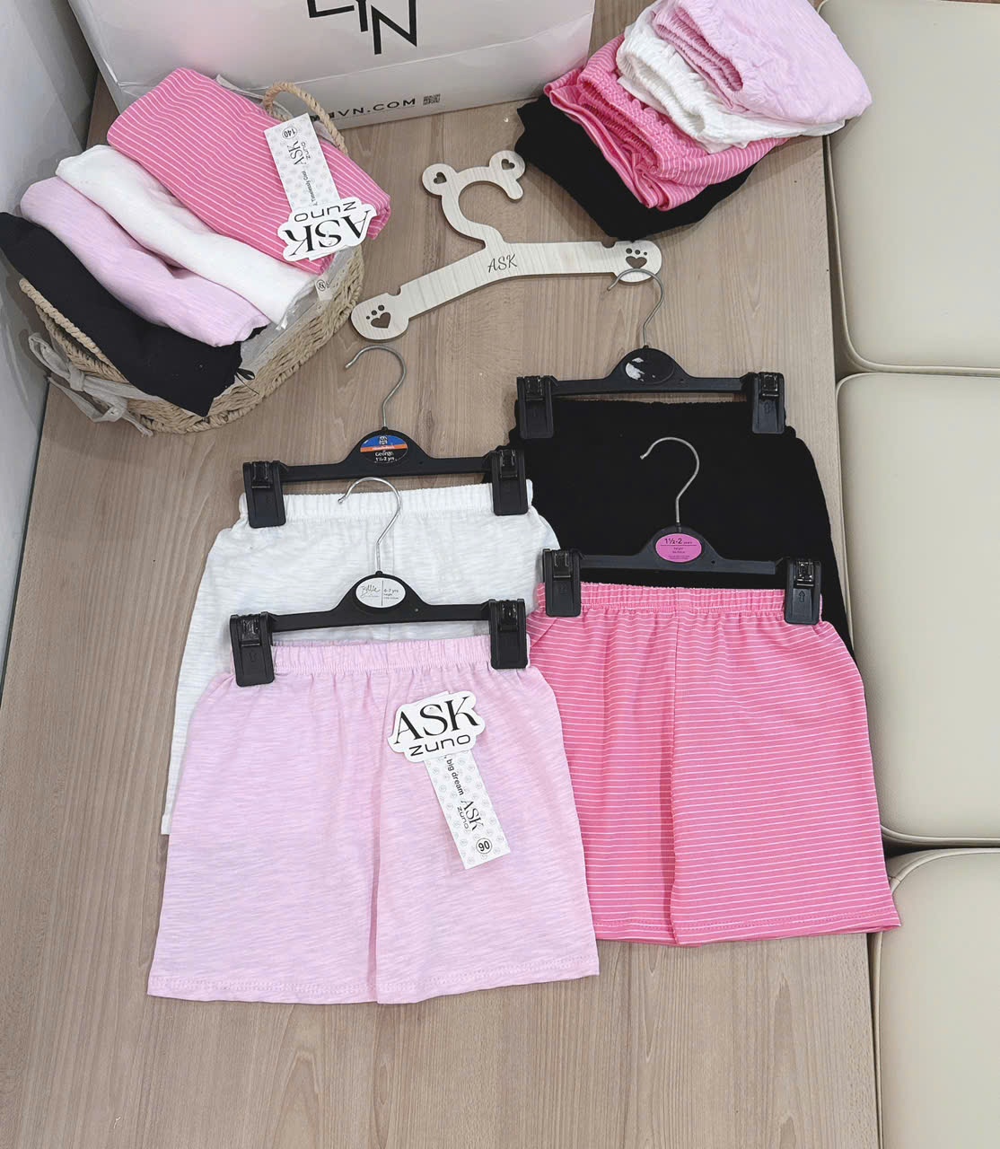 C297 - SET 4 QUẦN XƯỢC HỒNG ĐEN TRẮNG
