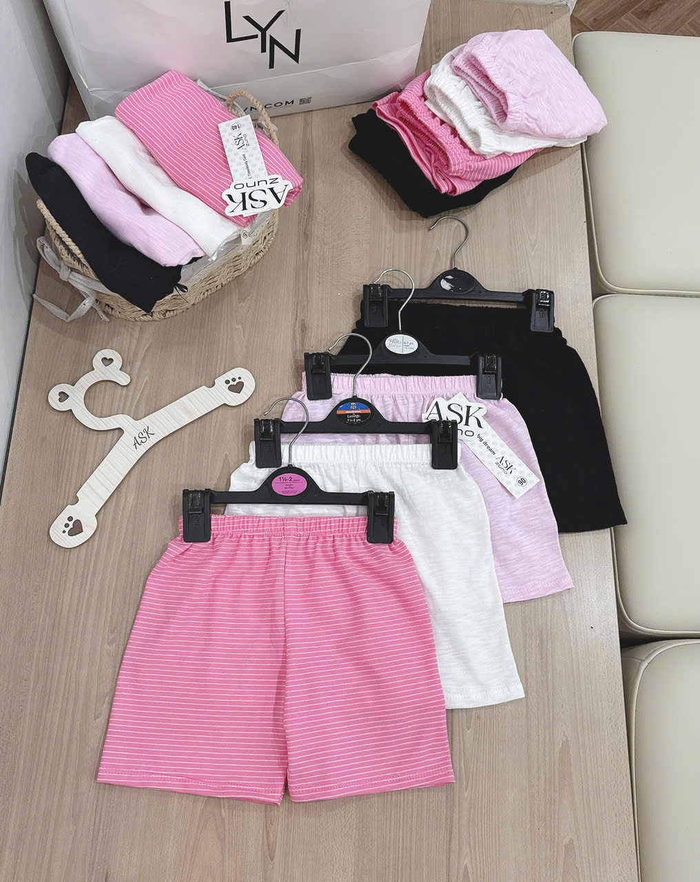C297 - SET 4 QUẦN XƯỢC HỒNG ĐEN TRẮNG