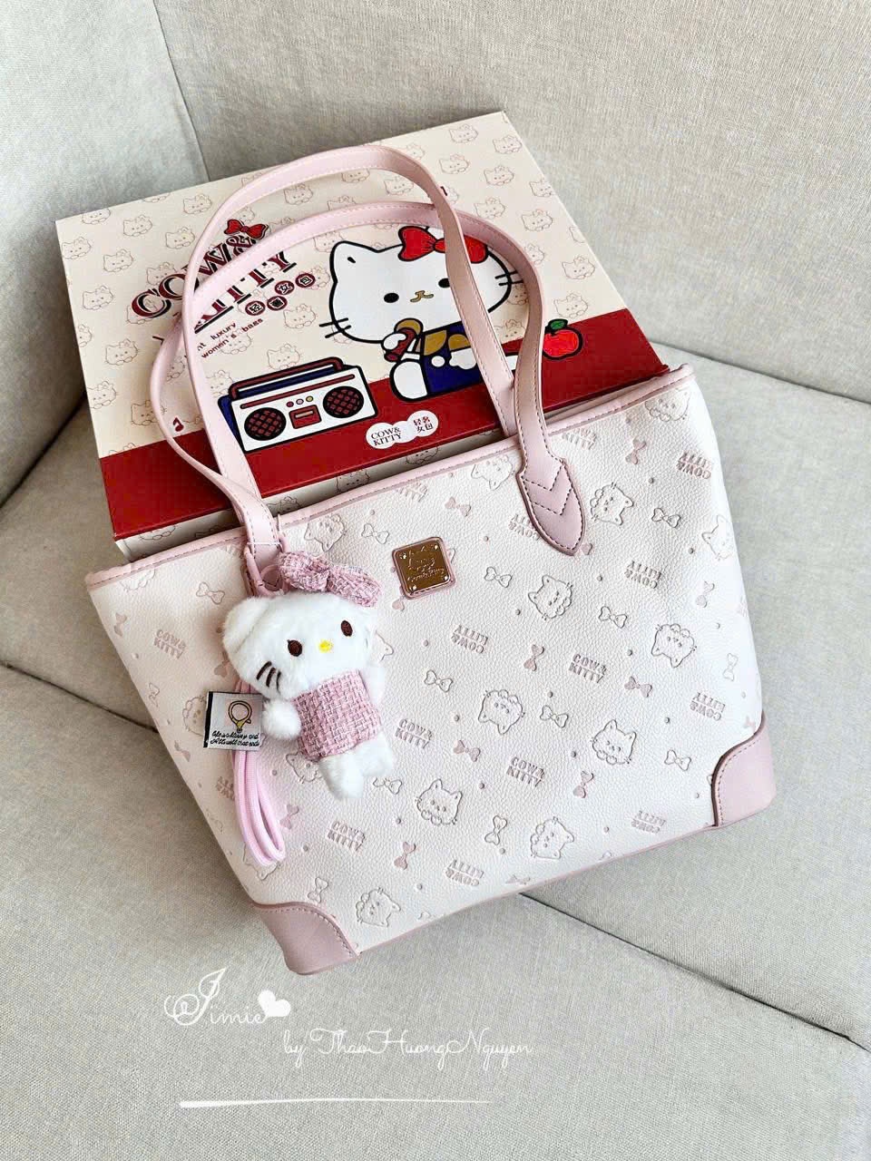 C78 - TÚI XÁCH KITTY PASTEL XANH HỒNG