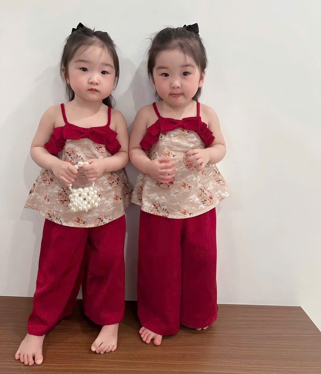 C303 - SET LỤA 2 DÂY NƠ NGỰC QUẦN ĐỎ