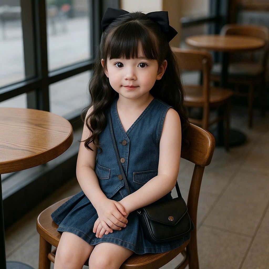 B823 - SET GILE JEAN CHÂN VÁY XẾP LY PHỐI NÚT