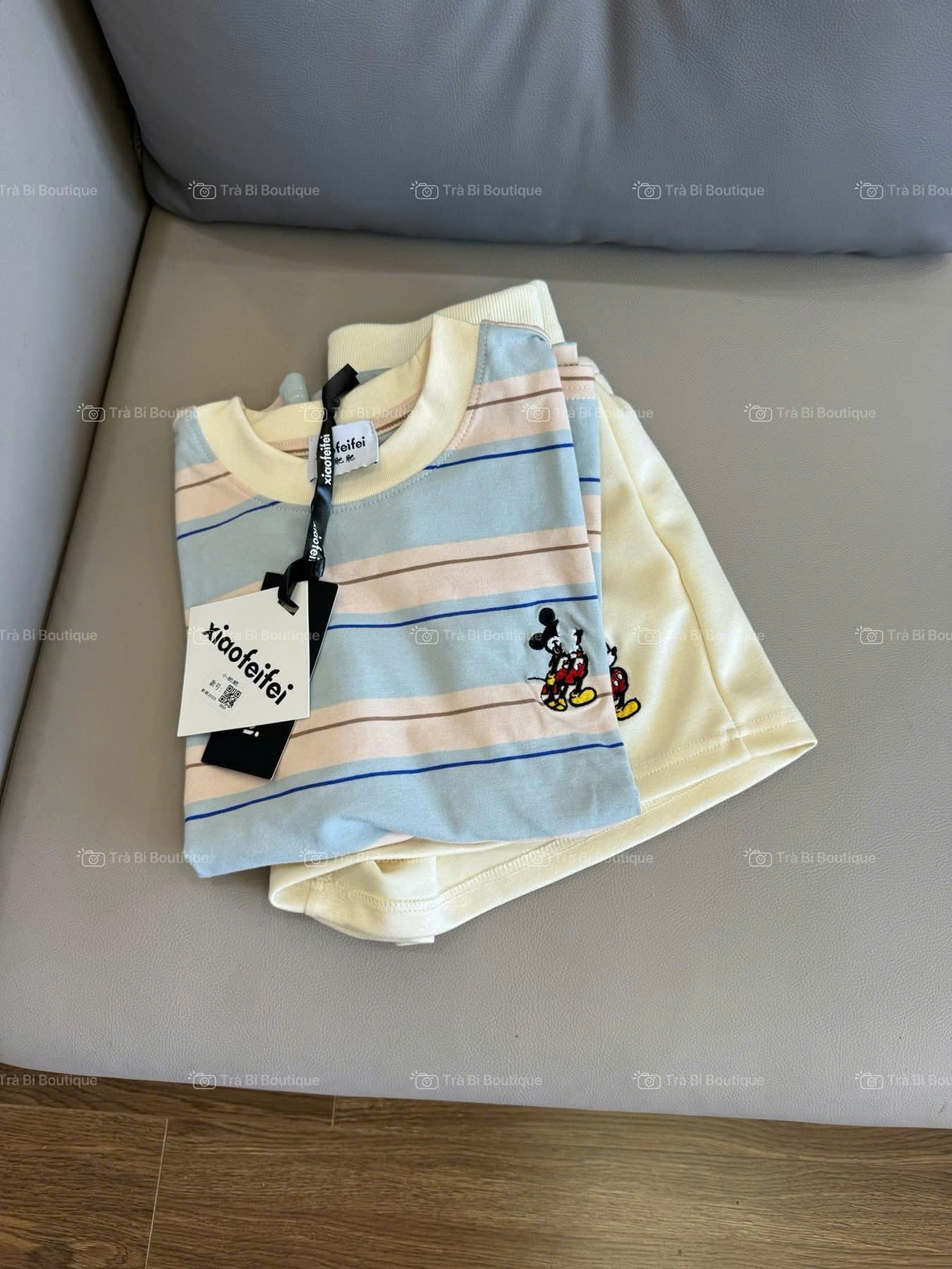 B746 - (GOM ) SET BỘ KẺ SỌC MICKEY NGỰC PHỐI QUẦN MÌ