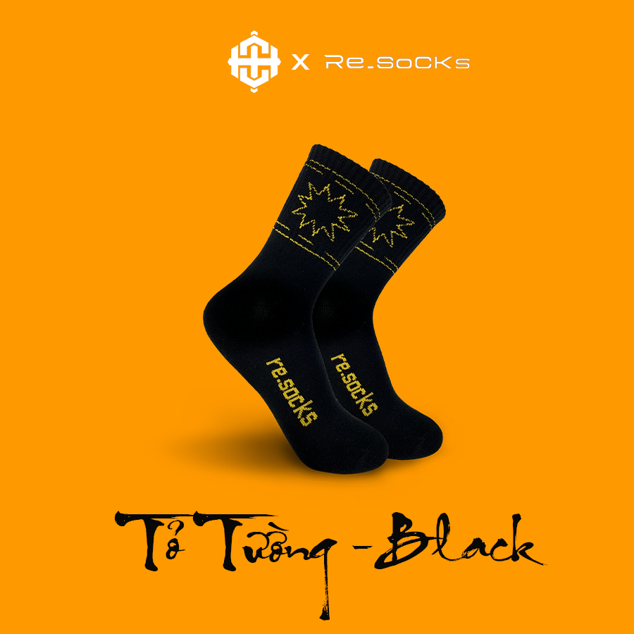 Tất/Vớ TỎ TƯỞNG Re.socks x Highclub ĐEN/TRẮNG CỔ CAO