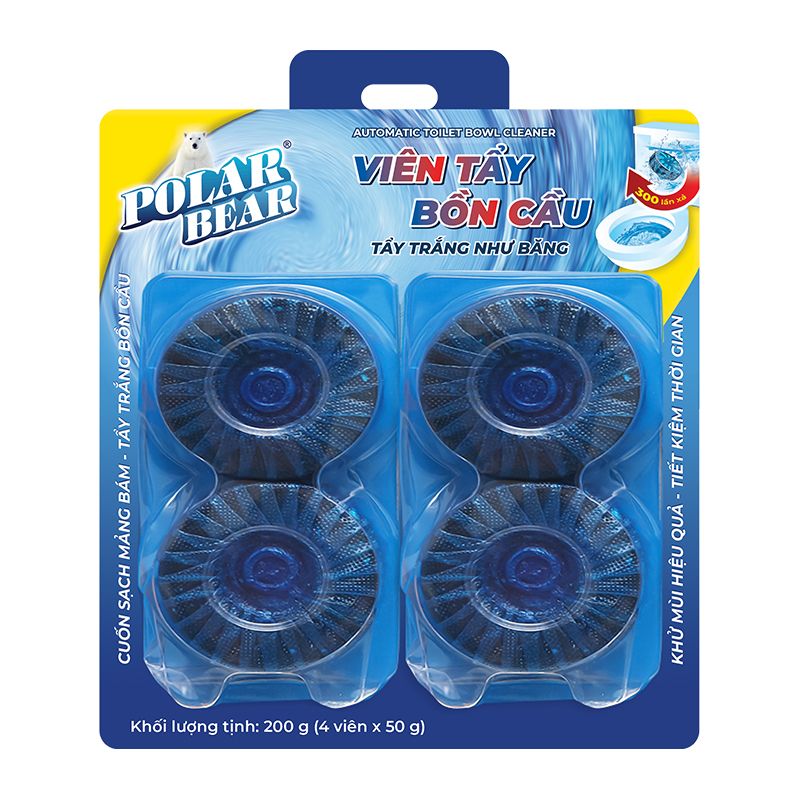 Viên tẩy bồn cầu Polar Bear 50g (Vỉ 4 viên)