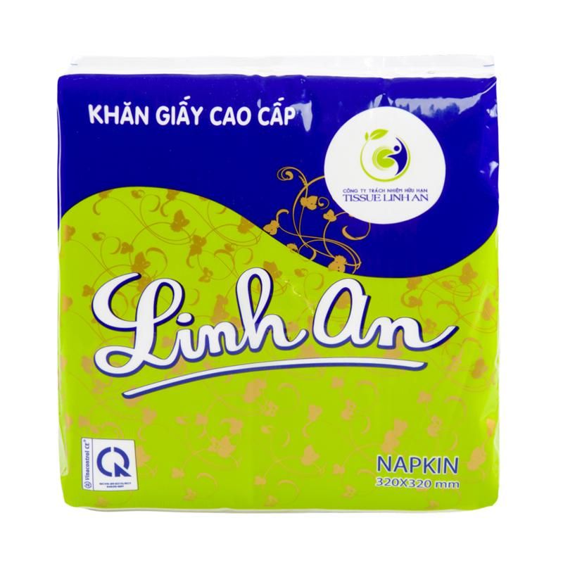 Khăn ăn Linh An 100 tờ, khổ 32*32 (40 gói/thùng)