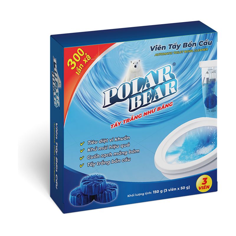 Viên tẩy bồn cầu Polar Bear 50g (Hộp 3 viên)