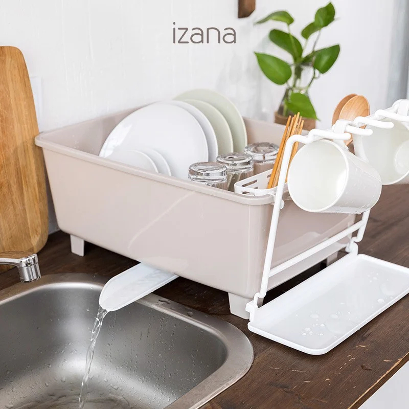 Rổ úp bát đĩa có máng thoát nước
(Dish and bowl drying rack)