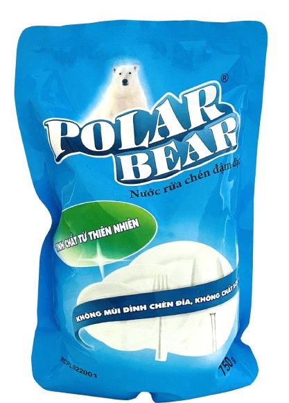 Nước rửa chén đậm đặc Polar Bear dạng túi 750g (12 túi/thùng)