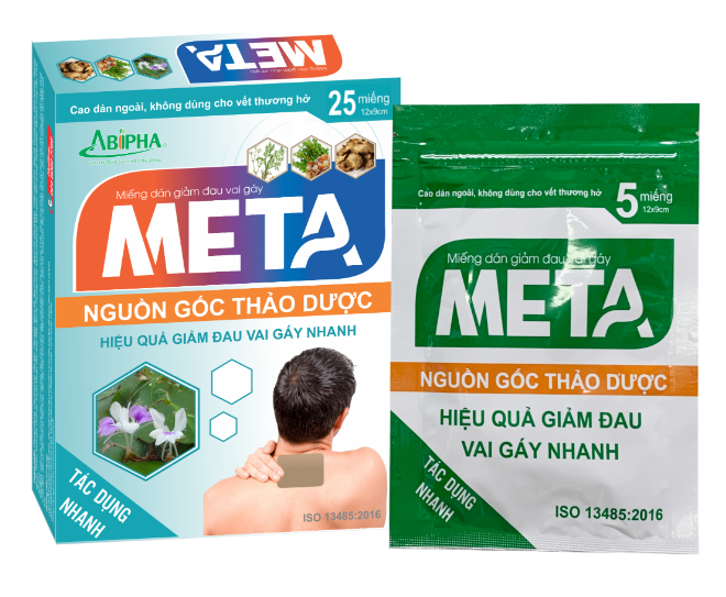 Miếng dán giảm đau vai gáy Meta (5 miếng/túi - 5 túi/hộp)