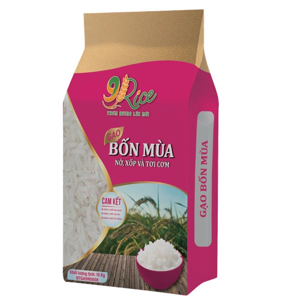 Gạo 9Rice Bốn Mùa 10kg (5 túi/bao)