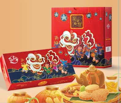 Vỏ hộp 2 bánh Hải Châu + Túi nilon (kèm theo)