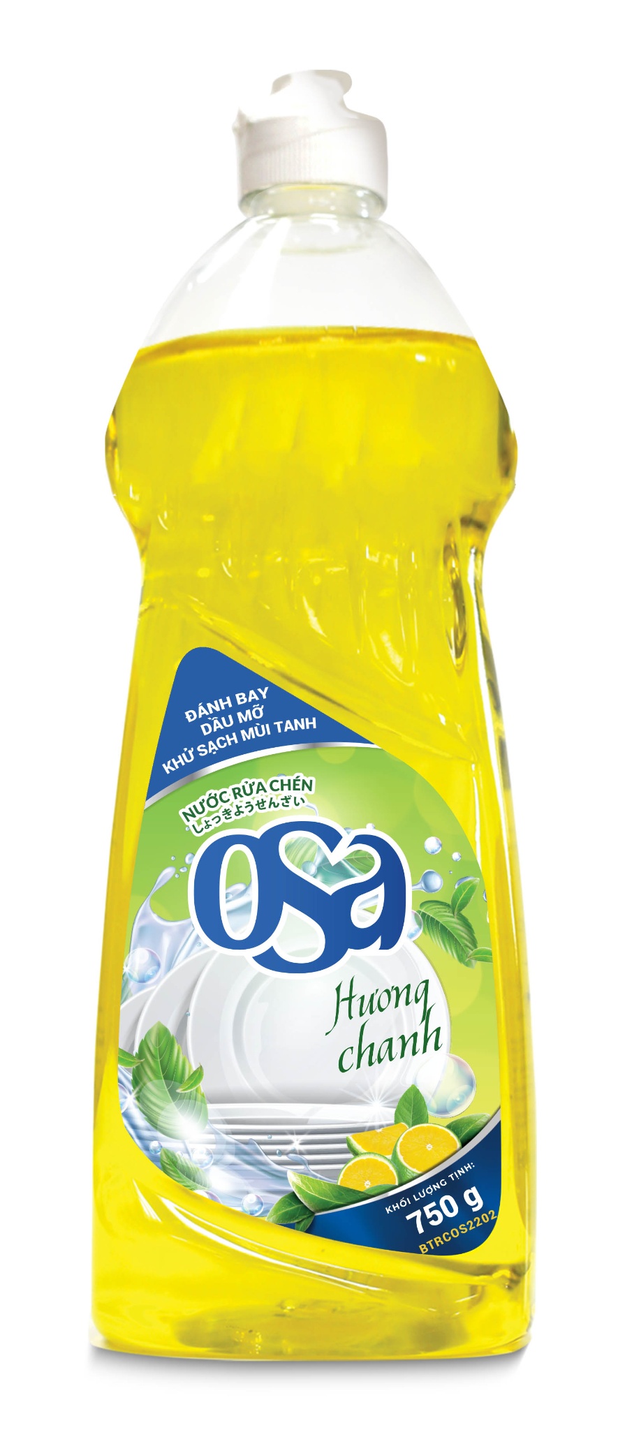 Nước rửa chén OSA hương chanh 750g (12 chai/thùng)