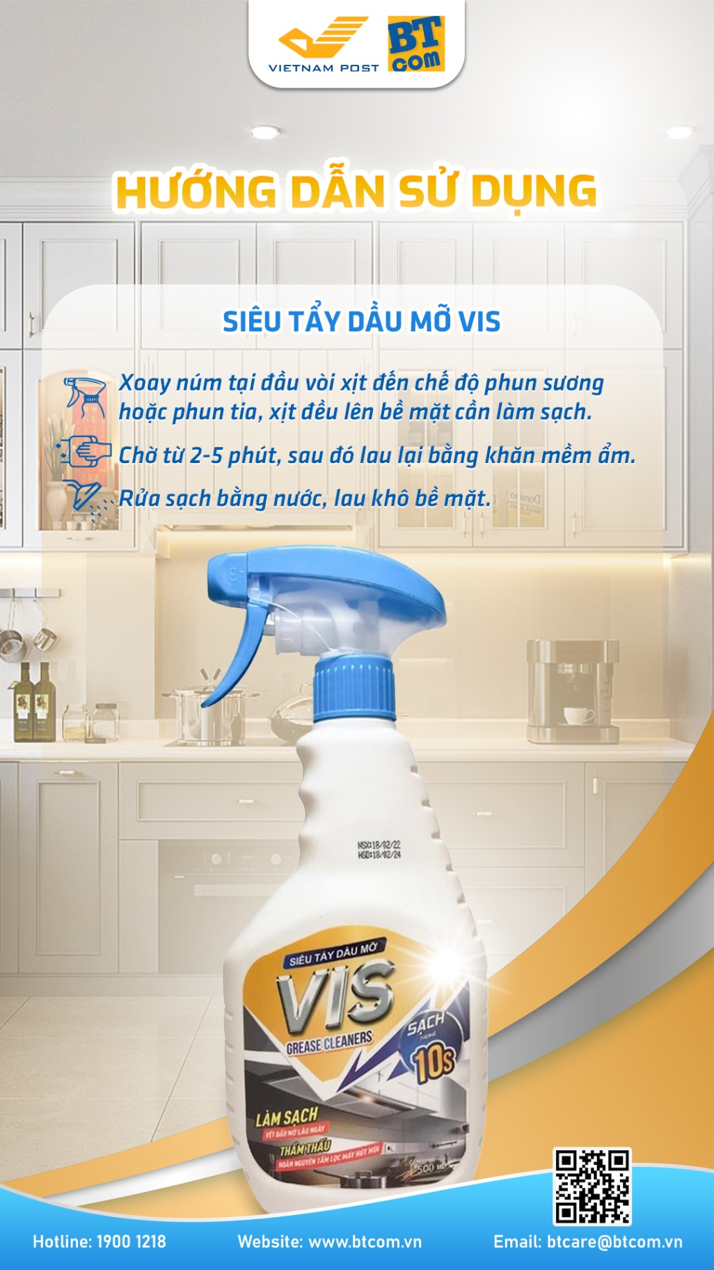 Siêu tẩy dầu mỡ VIS 500ml (12 chai/thùng)