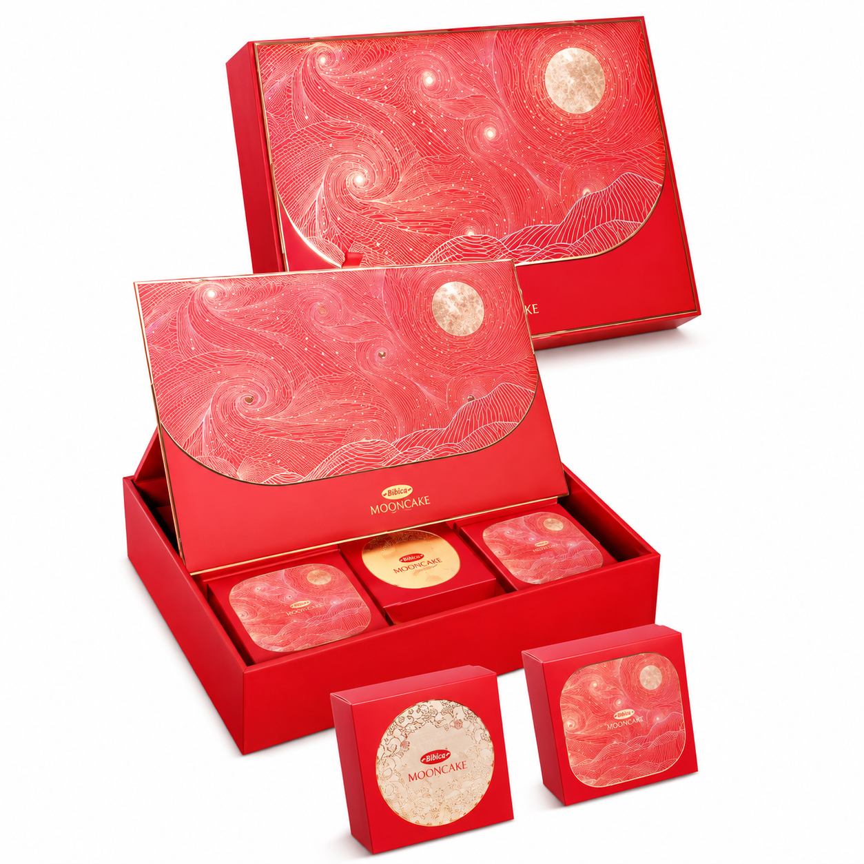 Bánh trung thu cao cấp Nhật Nguyệt Đỏ 800g (NND)